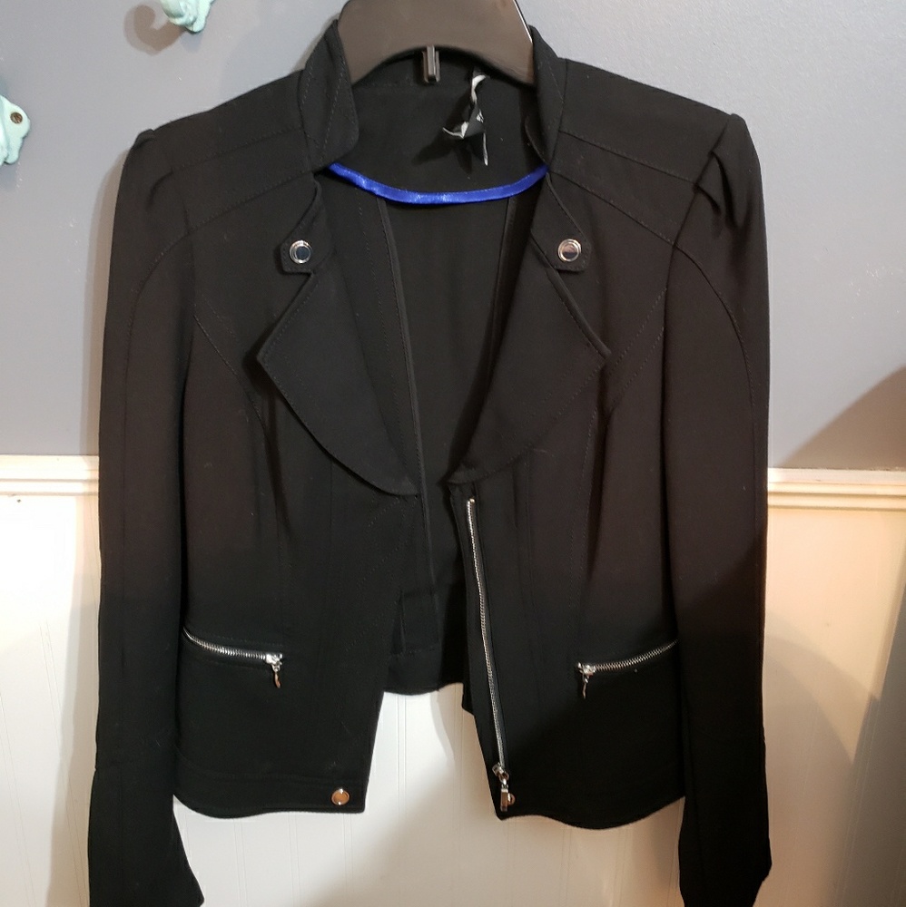 White House Black Market Moto Blazer size 6